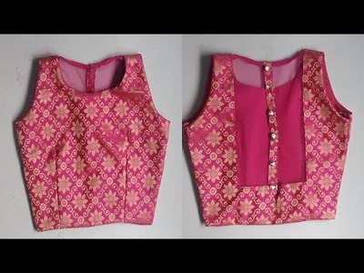 DIY Designer BLOUSE.CHOLI cutting and Stitching full tutorial.one tuks blouse