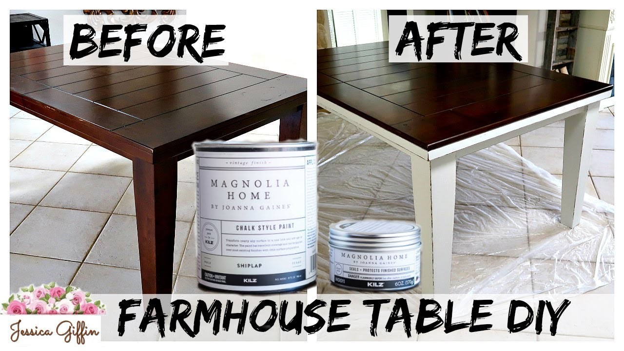 kitchen table in magnolia yarn chalk paint