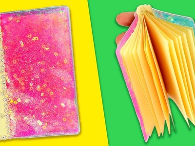 Diy Liquid Glitter Notebook | Back to School Supplies