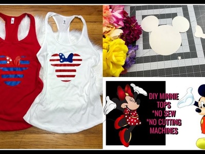EASY DIY MINNIE MOUSE T-SHIRT TANK TOP - 4TH OF JULY- DO IT YOURSELF