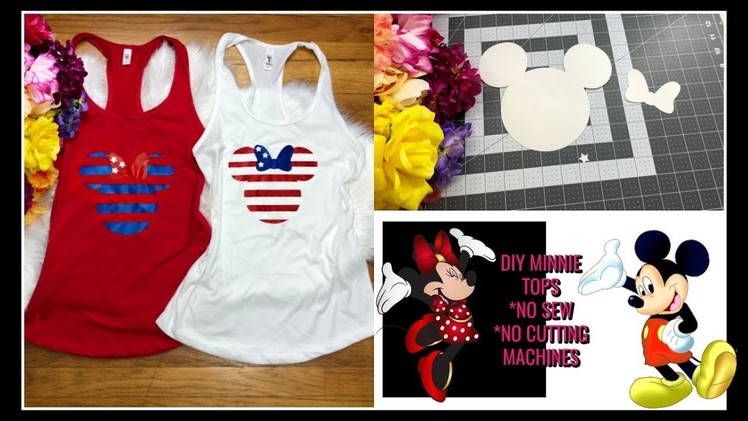 EASY DIY MINNIE MOUSE T-SHIRT TANK TOP - 4TH OF JULY- DO IT YOURSELF