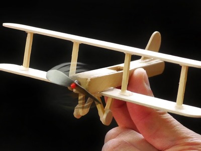 How to make a LED Plane out of Popsicle Sticks   DIY Toy LED Popsicle Plane With DC Motor