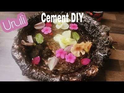 How to make Uruli | Cement DIY Ideas | Old towel Reuse