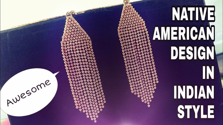 Native American Earrings Design Pattern. Ball Chain Stylish Beaded Earrings Tutorial