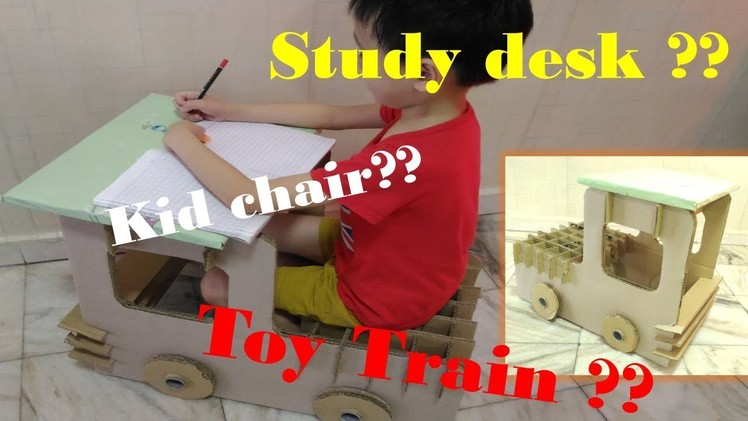 VideoBox DIY cardboard furniture and toys for kids room decor # Choo-Choo Train Desk