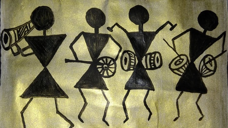 Warli painting tutorial. 