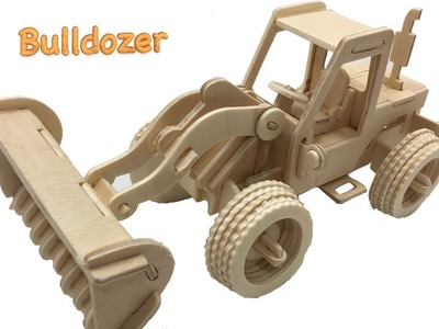 Woodcraft Construction Kit DIY, Assembly Bulldozer