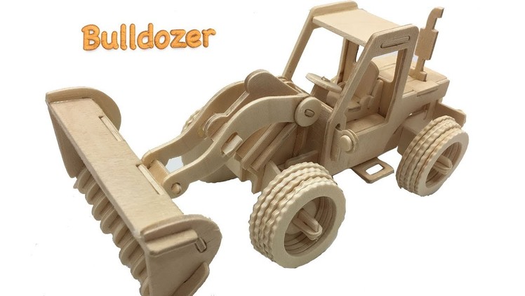 Woodcraft Construction Kit DIY, Assembly Bulldozer