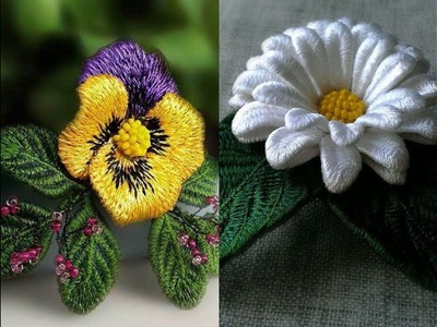 3D embroidery design flower stitch hand work embroidery designs