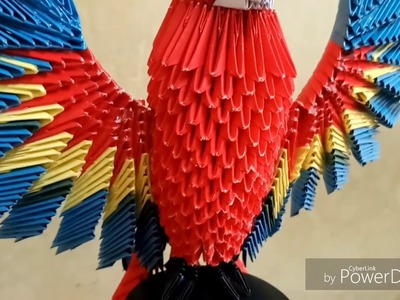 3D origami macaw parrot