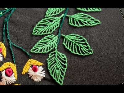 Button Hole Stitch leaves || Hand Embroidery  Button Hole Stitch || Button Stitch