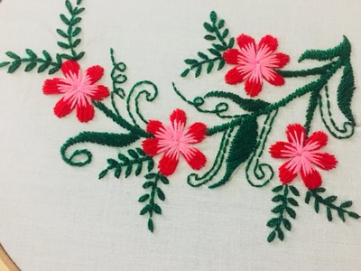 Hand embroidery flower stitch by nakshi design art