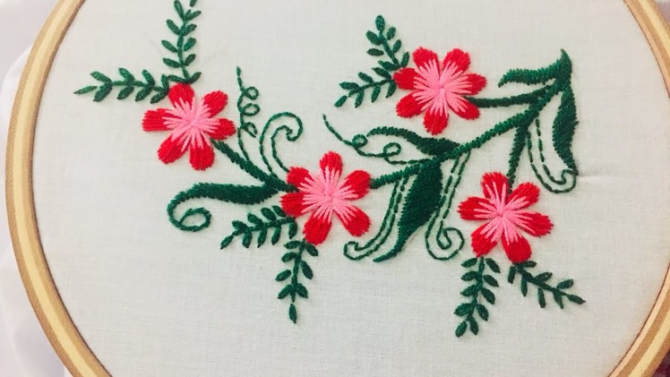 Hand embroidery flower stitch by nakshi design art