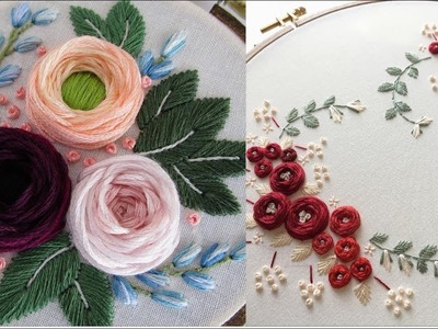Hand embroidery flower stitch design hand work embroidery