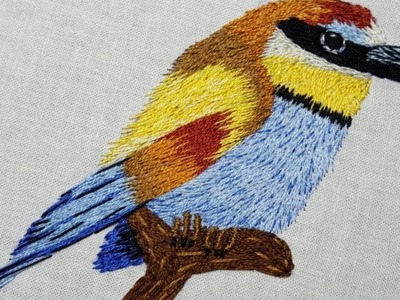 Hand Embroidery - Silk Shading - Bird Part 2