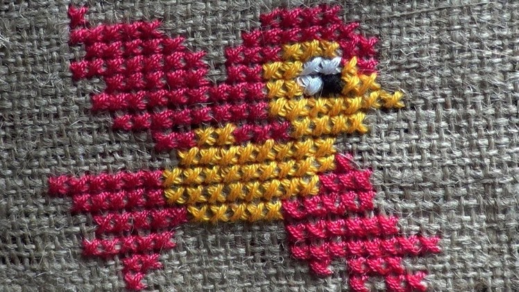 Hand Embroidery Work: Cross Stitch Embroidery : Bird Pattern