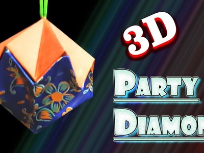 How To Make a 3D Origami Party Diamond Shape  -Advanced Origami