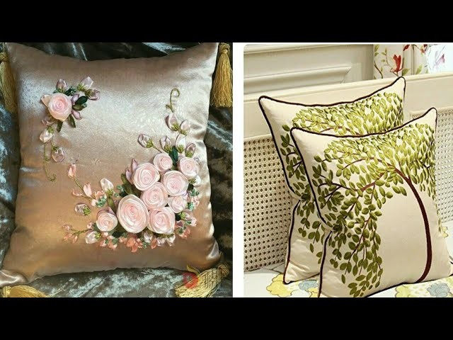 Latest Designer Hand Embroidered Pillowcase | Hand Embroidered Cushion ideas