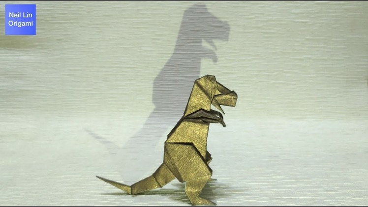 Origami T-Rex Tutorial  恐龍摺紙教學(暴龍) Tiranosaurio de Papel #dinosaur #折紙恐龙 折り紙-恐竜