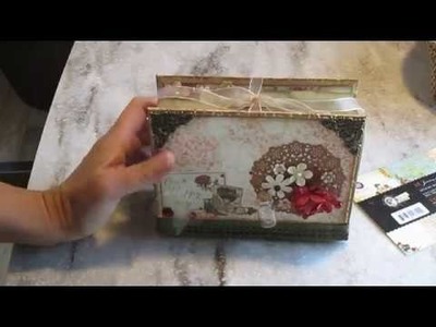 Scrapbooking mini journal album with "Bella Rouge" journaling and note cards