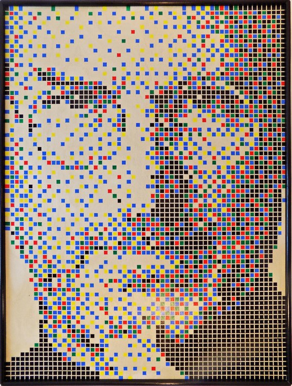 STEVE JOBS Pixel Portrait Painting - drexler. NEW, 100% Hand painted ...