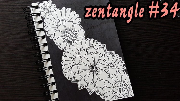 The art of Zentangle #34 | Shades | pencil shading | 3d art drawing | flowers | Zentangle art