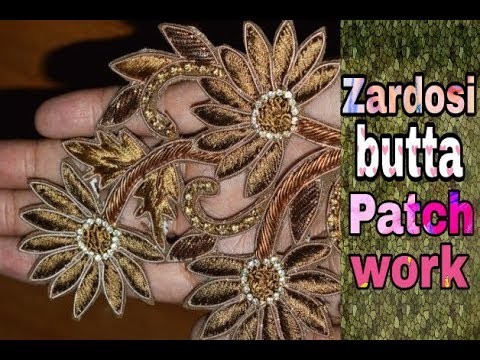 Zardosi butta|| patch work|| Aari work ||Jari work|| hand embroidery
