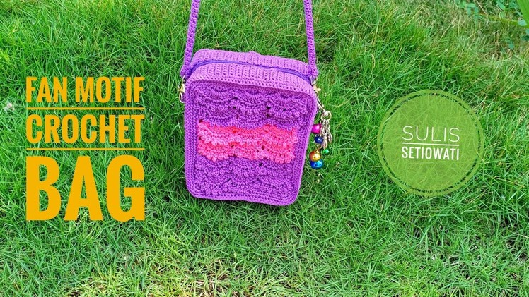 Crochet || fan motif crochet bag
