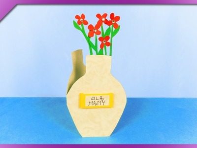DIY How to make Mother's Day card, flower vase with flowers (ENG Subtitles) - Speed up #487