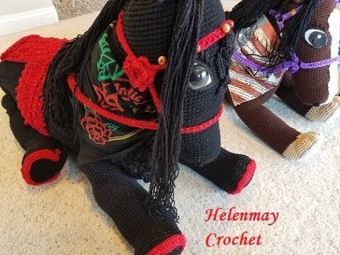 Helenmay Crochet Large Wild Mustang Horses and Unicorn Part 5 of 5 DIY Video Tutorial