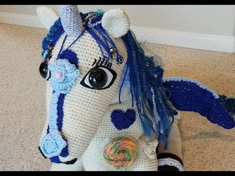 Helenmay Crochet Large Wild Mustang Horses and Unicorn Part 4 of 5 DIY Video Tutorial