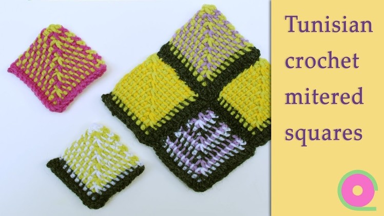 How to make a mitered square in Tunisian crochet