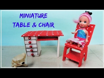 How to make Miniature Table & Chair with Matchbox & Wedding card | Reuse of Wastes Materials