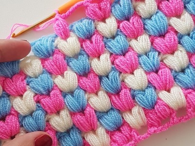 Kalpli Lif. Battaniye. Heart Crochet Blanket