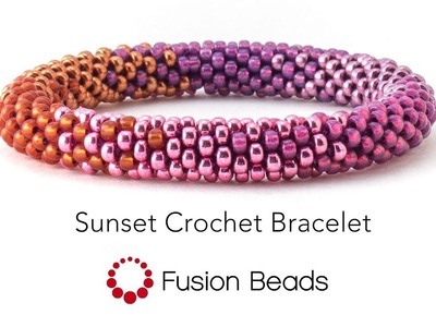 Learn how to create the Sunset Crochet Bracelet by Fusion Beads