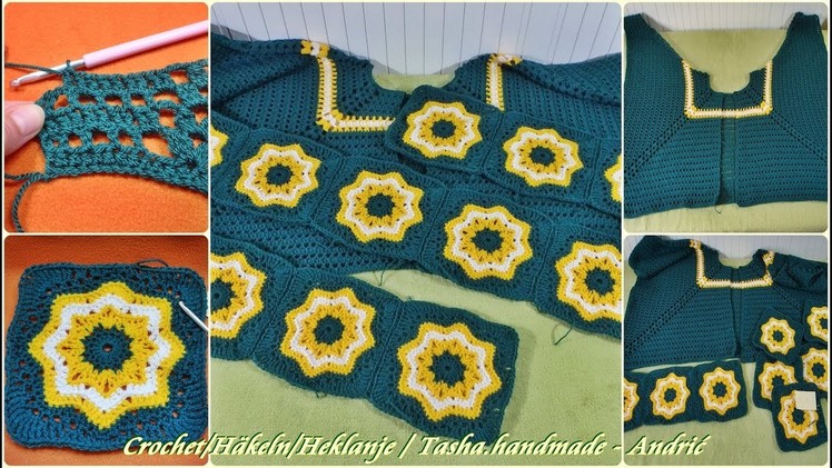 Learn how to crochet this lovely retro poncho, jacket - Part 1 - Step by step