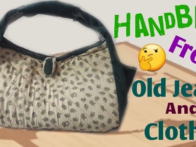 New design Handbag from Old Jeans and clothes. Best out of waste. by simple cutting