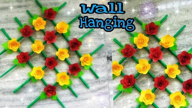 Paper Flower Wall Hanging||DIY Wall Decoration||How to make newspaper wall hanging. 
