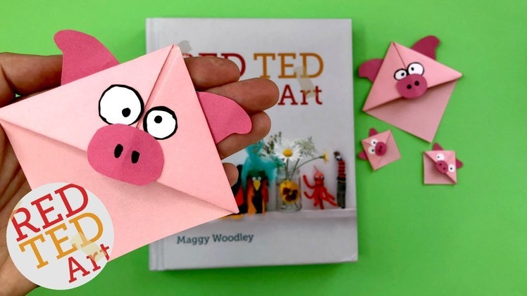 Pig Corner Bookmark DIY - How to make a corner bookmark - Pig DIYs