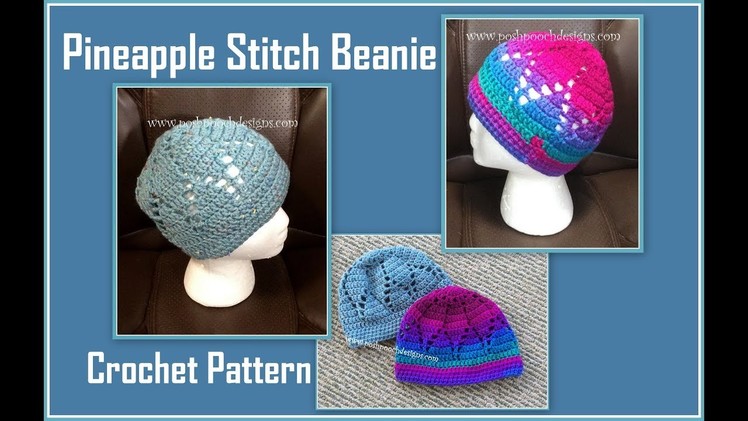 Pineapple Stitch Beanie Crochet Pattern