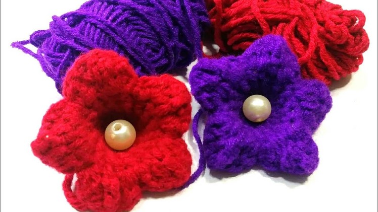 কুশিকাটার ফুল.How to make crochet flower.crochet craft
