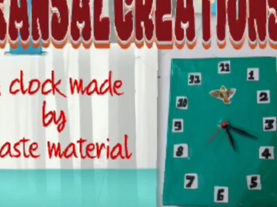 A working clock by waste material.clock making.model of clock.kids craft.school project.art n craft