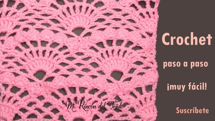 Como tejer punto fantasía crochet ganchillo paso a paso - How to crochet fantasy stitch step by step