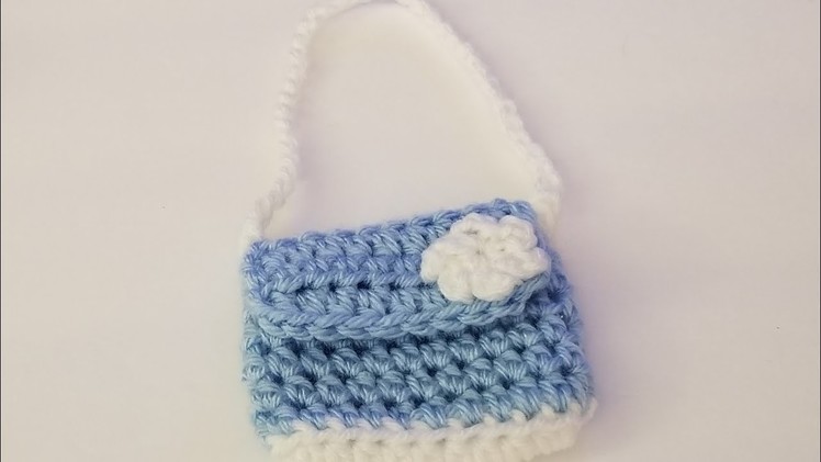 Crocheted purse with flap for American Girl Doll