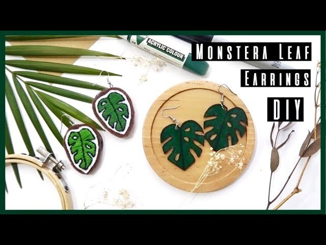 D.I.Y MONSTERA PALM LEAF STATEMENT EARRING | embroidery & strinky dinks | simplyshow