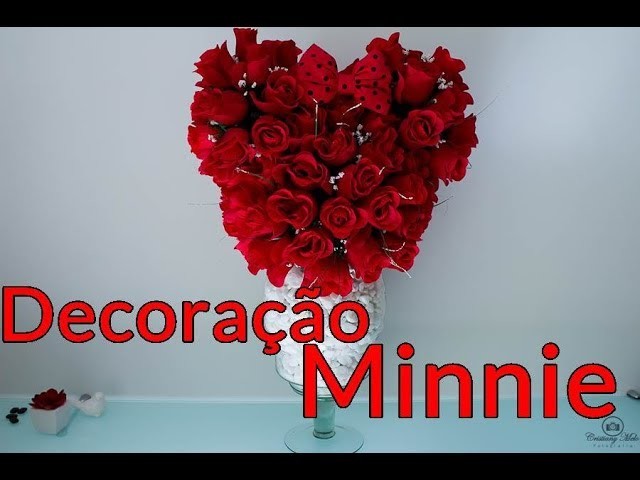 Decoração.Vaso de flores Minnie.Cristiany Melo