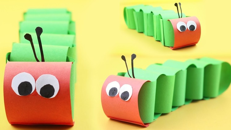 DIY Kids Paper Craft - How to Make A Caterpillar by Following Origami Caterpillar Instructions