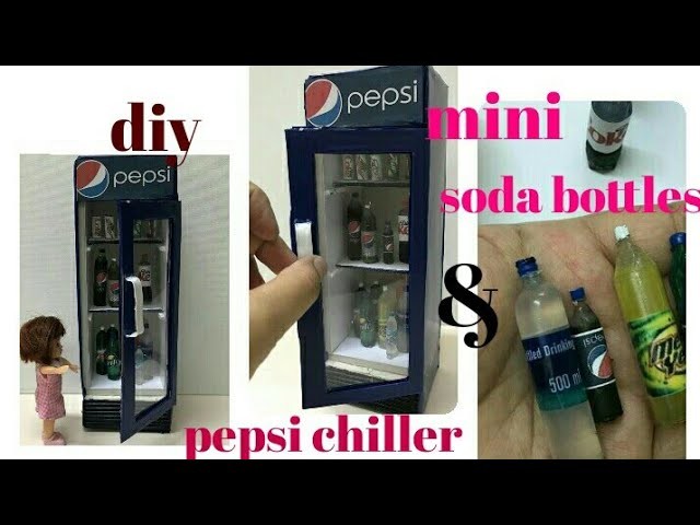 DIY Mini Soda Bottles & Pepsi Chiller Tutorial. Craft For Kids