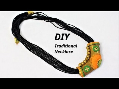 DIY Polymer Clay Traditional Party Wear Necklace | Jewellery Making Tutorial