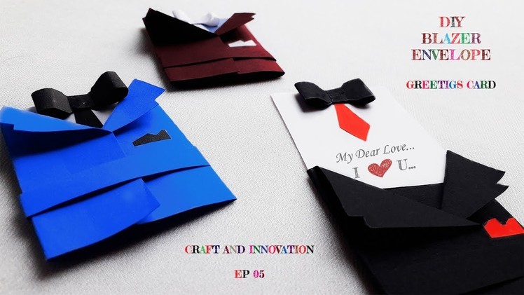 How to make amazing blazer envelope || DIY coat greetings card || craft and innovation ep 05